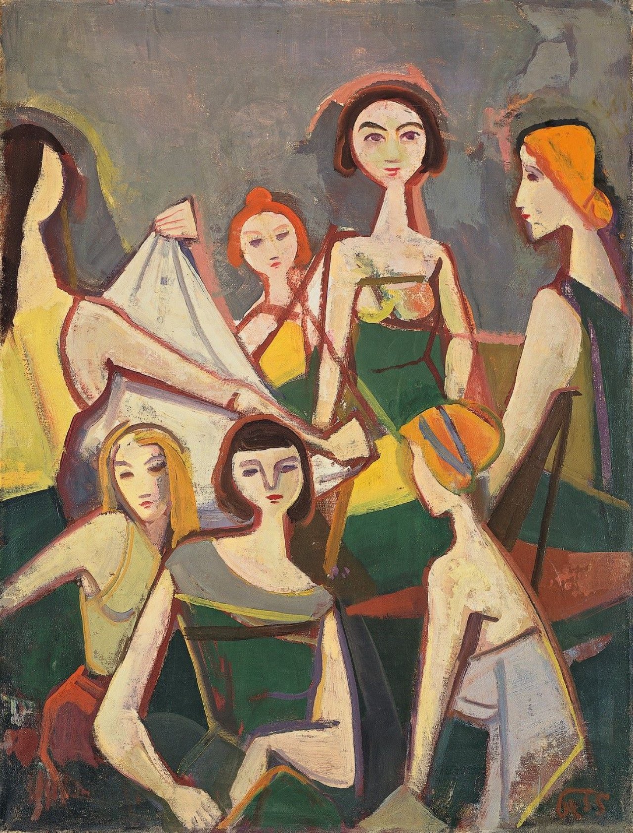 Auf diesem Bild ist das folgende Kunstwerk zu sehen: Karl Hofer. „Mannequins“. 1955.