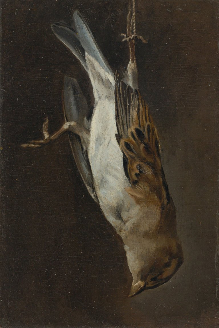 Auf diesem Bild ist das folgende Kunstwerk zu sehen:  Französisch, um 1800. Tod eines Spatzen.