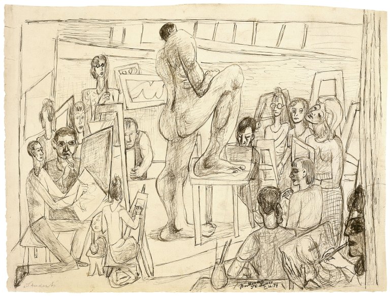 Auf diesem Bild ist das folgende Kunstwerk zu sehen: Max Beckmann. „Students“. 1947.