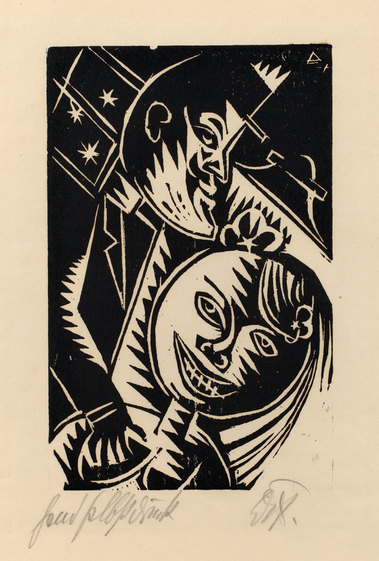 Auf diesem Bild ist das folgende Kunstwerk zu sehen: Otto Dix. „Mann und Weib (Nächtliche Szene)“. 1919.