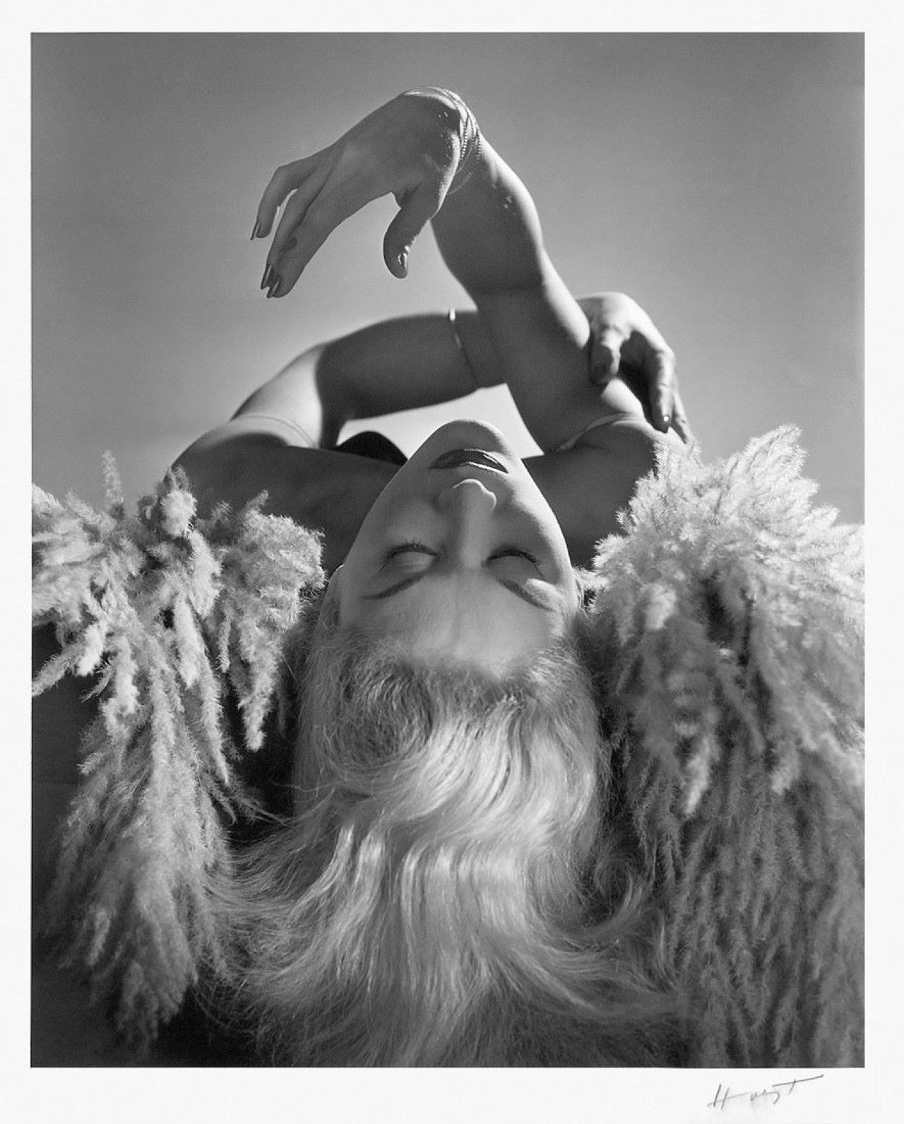 Auf diesem Bild ist das folgende Kunstwerk zu sehen: Horst P. Horst (d.i. Horst Paul Albert Bohrmann). The Hair of Lisa Fonssagrives, Paris. 1939.