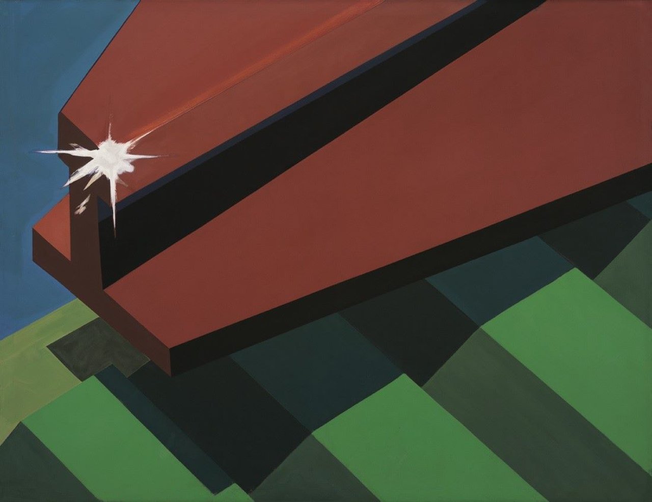 This picture shows the following artwork: Markus Lüpertz. Eisenbahnschienen-Motte (Dithyrambisch). 1969.
