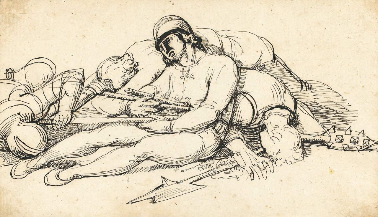 Auf diesem Bild ist das folgende Kunstwerk zu sehen: Johann Heinrich Wilhelm Tischbein. Soldaten. Um/nach 1780.