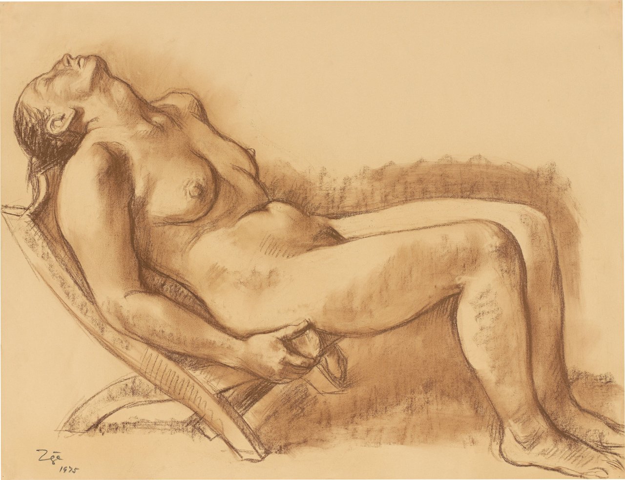 Auf diesem Bild ist das folgende Kunstwerk zu sehen: Francisco Zúñiga. „Mujer reposando en una silla“. 1975.