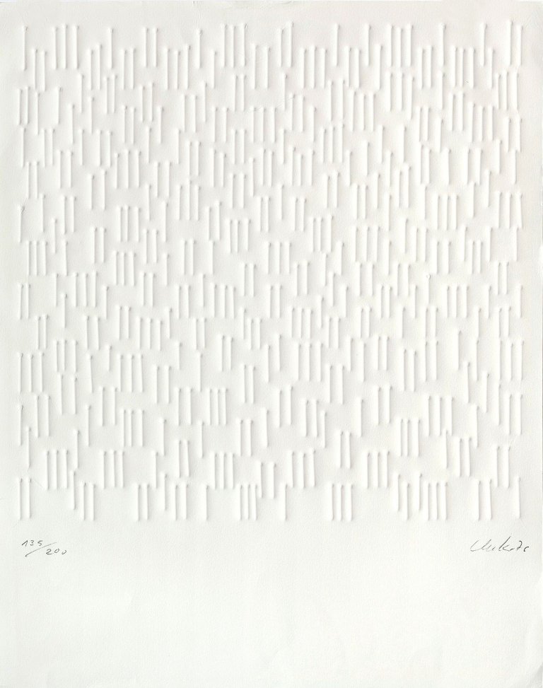 Auf diesem Bild ist das folgende Kunstwerk zu sehen: Günther Uecker. Ohne Titel. 1976.