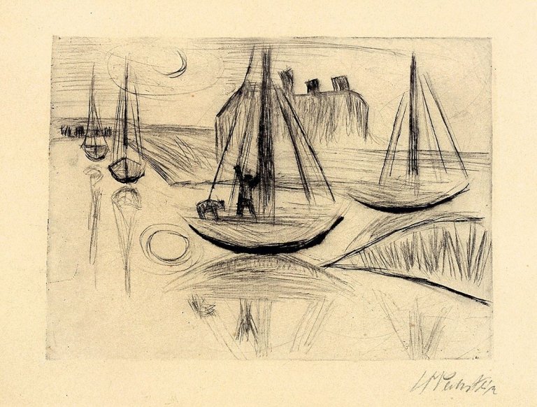 Auf diesem Bild ist das folgende Kunstwerk zu sehen: Max Pechstein. „Mondschein“. 1922.