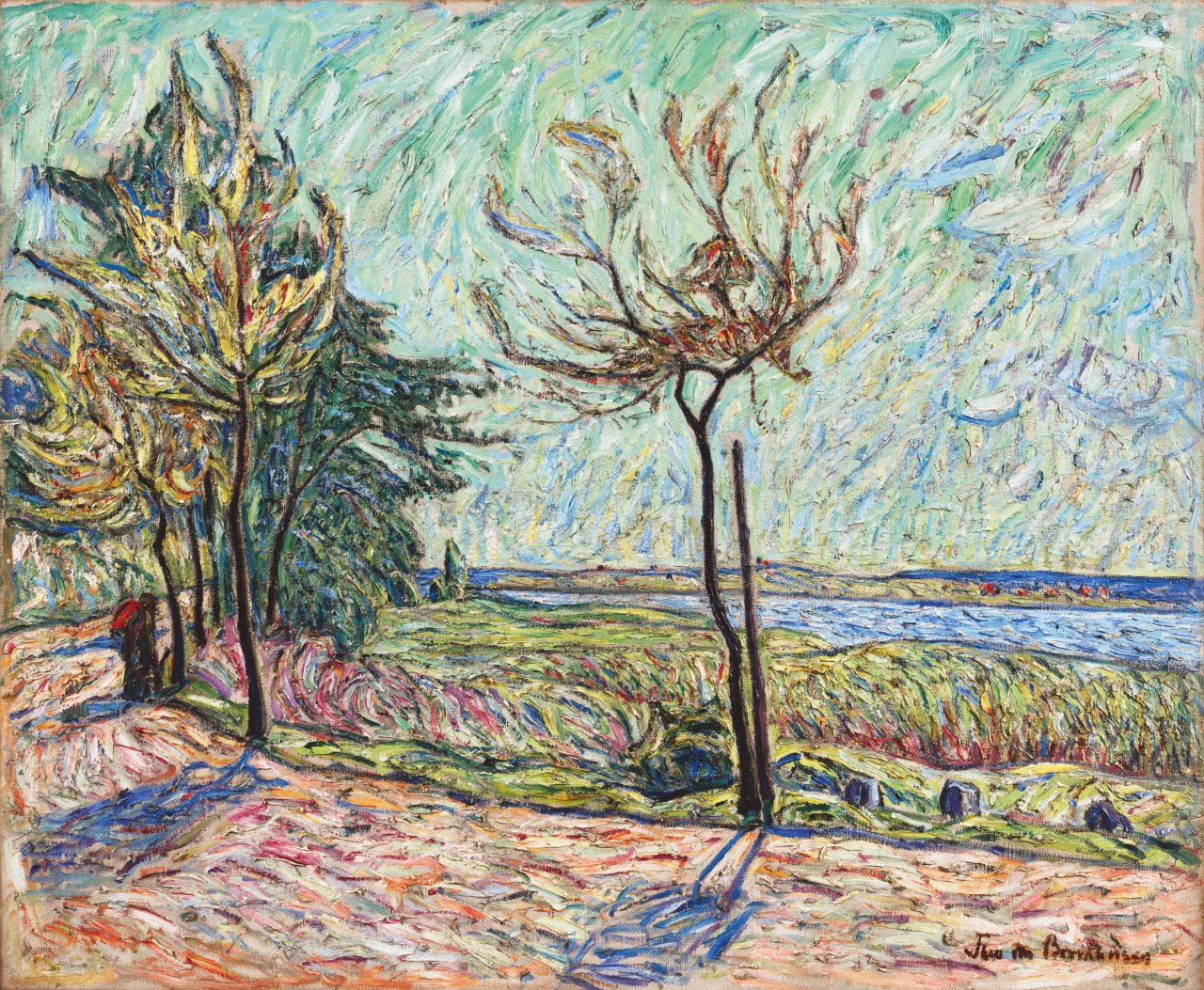 Auf diesem Bild ist das folgende Kunstwerk zu sehen: Theo von Brockhusen. An der Havel. Um 1910/14.