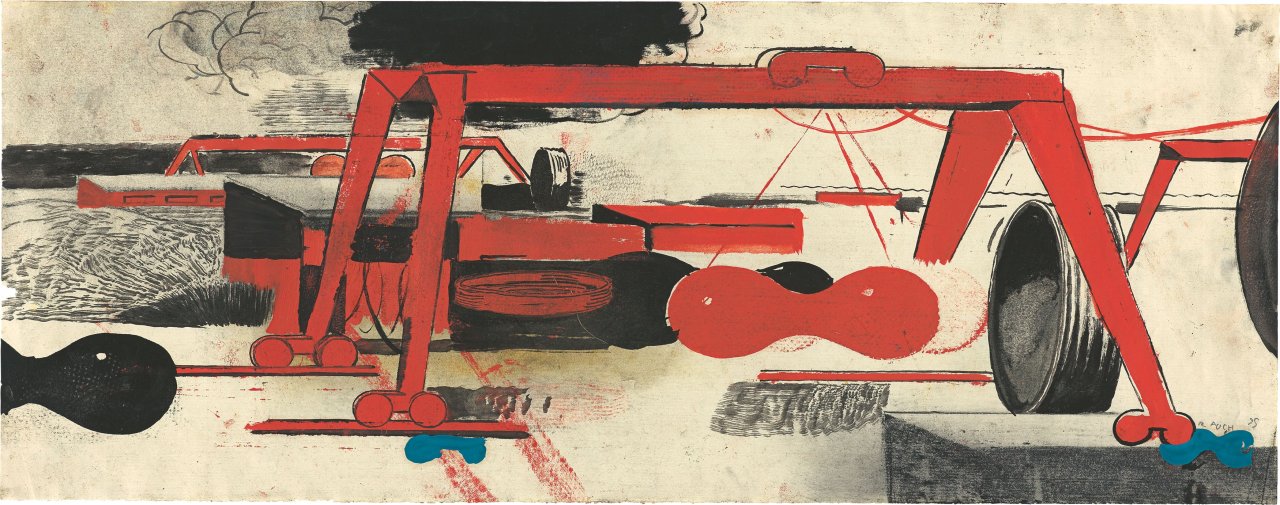 Auf diesem Bild ist das folgende Kunstwerk zu sehen: Neo Rauch. Vororte. 1995.