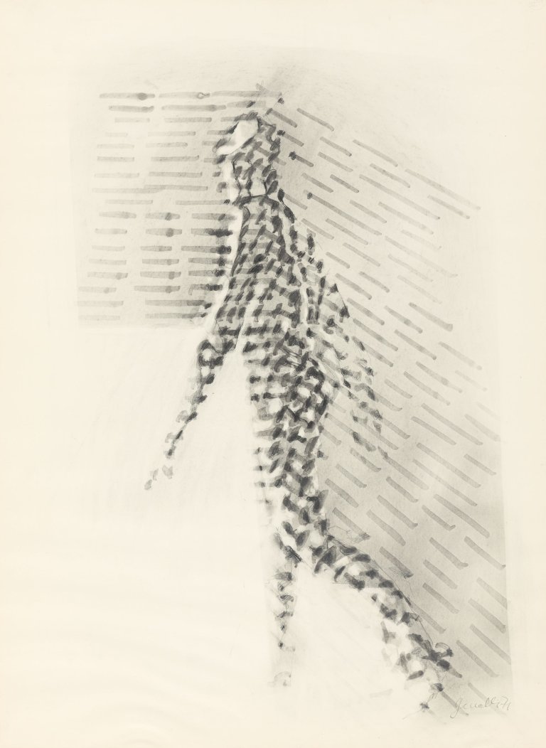 Auf diesem Bild ist das folgende Kunstwerk zu sehen: Johannes Geccelli. Laufender. 1971.
