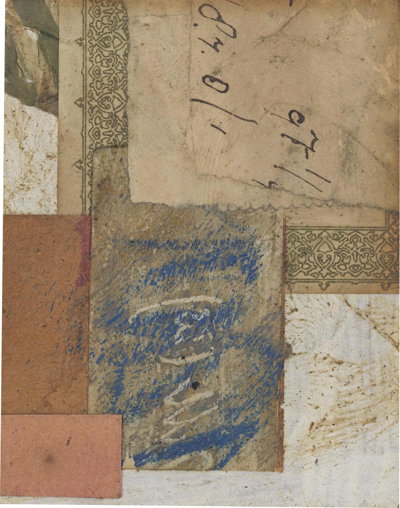 Auf diesem Bild ist das folgende Kunstwerk zu sehen: Kurt Schwitters. Ohne Titel (8.7. 0/1), Merzzeichnung. 1947.