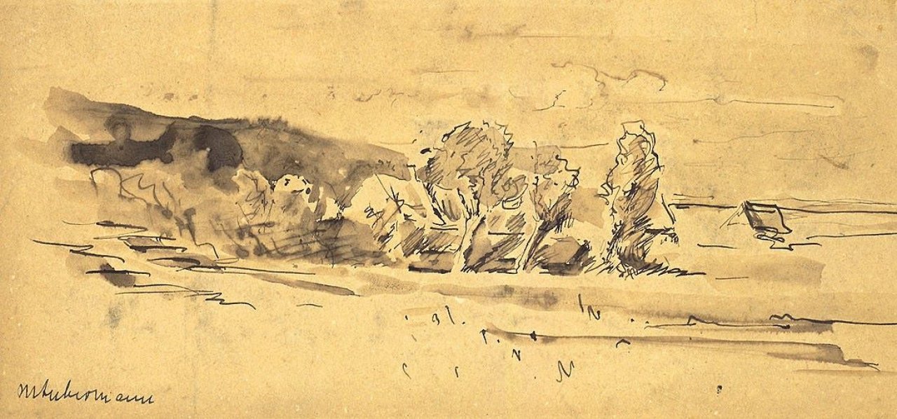 This picture shows the following artwork: Max Liebermann. Landschaft. 1880er Jahre.