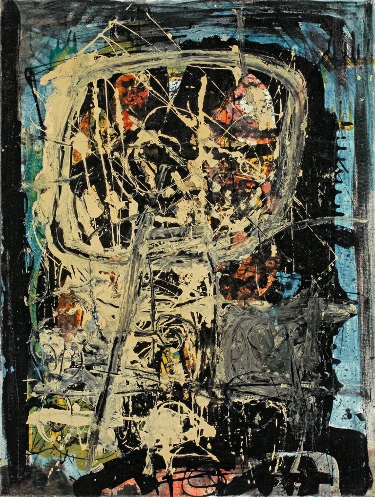 Auf diesem Bild ist das folgende Kunstwerk zu sehen: Hans Staudacher. Ohne Titel. 1960.