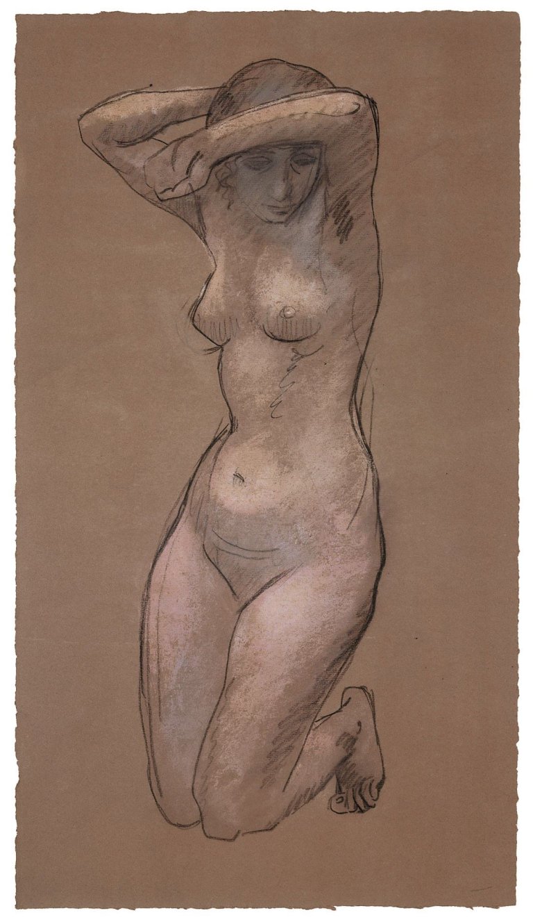 Auf diesem Bild ist das folgende Kunstwerk zu sehen: Julio González. „Nu à genoux de face“. Um 1914/18.