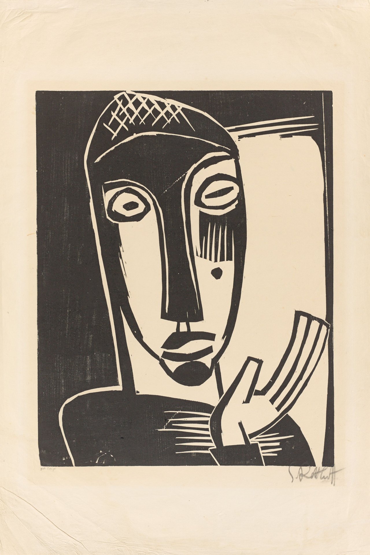 Auf diesem Bild ist das folgende Kunstwerk zu sehen: Karl Schmidt-Rottluff. „Grosse Prophetin“. 1919.