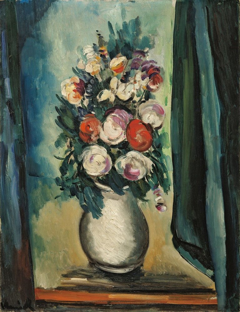 Auf diesem Bild ist das folgende Kunstwerk zu sehen: Maurice de Vlaminck. Blumenstilleben. Um 1915.