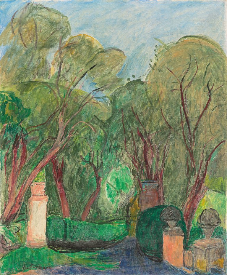 Auf diesem Bild ist das folgende Kunstwerk zu sehen: Hans Purrmann. „Auffahrt zur Villa Le Lagore“. 1963.