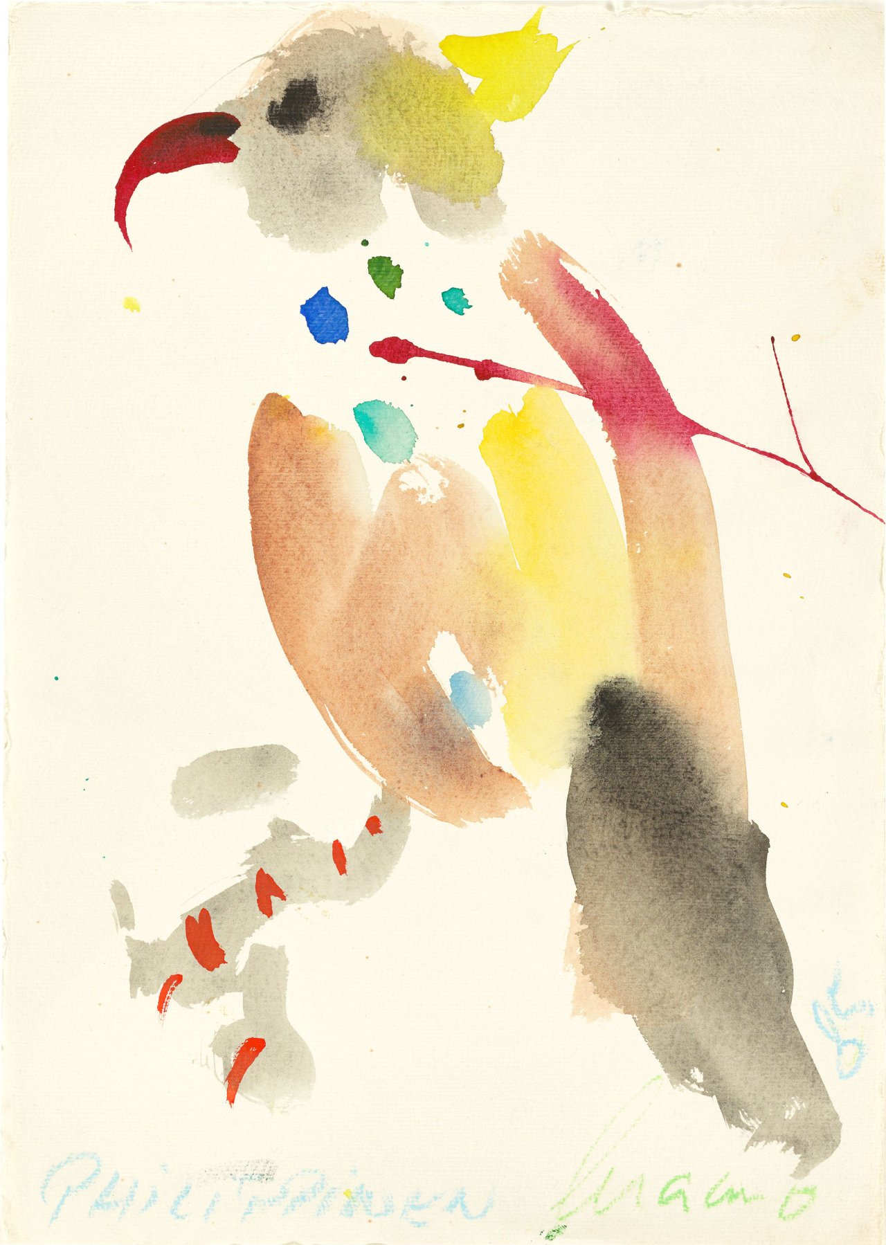 Auf diesem Bild ist das folgende Kunstwerk zu sehen: Luciano Castelli. Bunter Vogel. 1985.