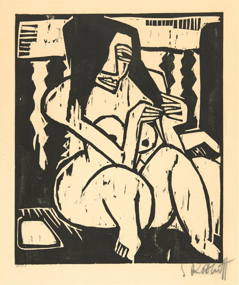 Auf diesem Bild ist das folgende Kunstwerk zu sehen: Karl Schmidt-Rottluff. „Frau mit aufgelöstem Haar“. 1913.