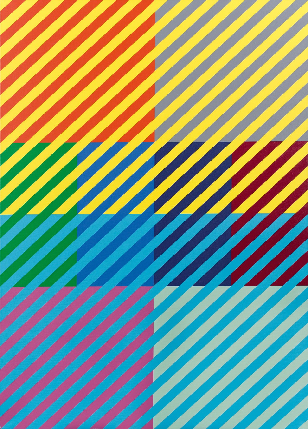 Auf diesem Bild ist das folgende Kunstwerk zu sehen: Anton Stankowski. Flächen durch Schrägen. 1995.