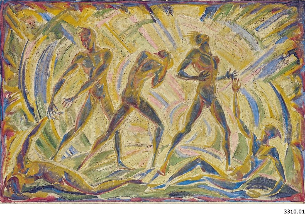 Auf diesem Bild ist das folgende Kunstwerk zu sehen: Lorenz Bösken. Ekstatische Figuren. Um 1920.