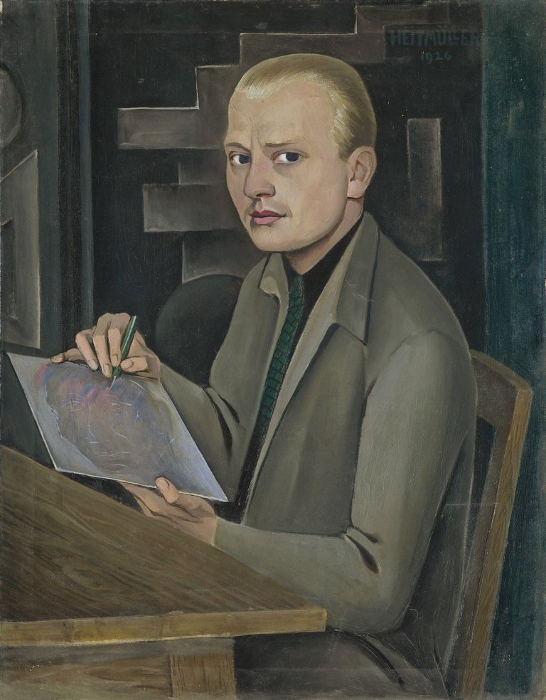Auf diesem Bild ist das folgende Kunstwerk zu sehen: August Heitmüller. Künstlerbildnis. 1926.