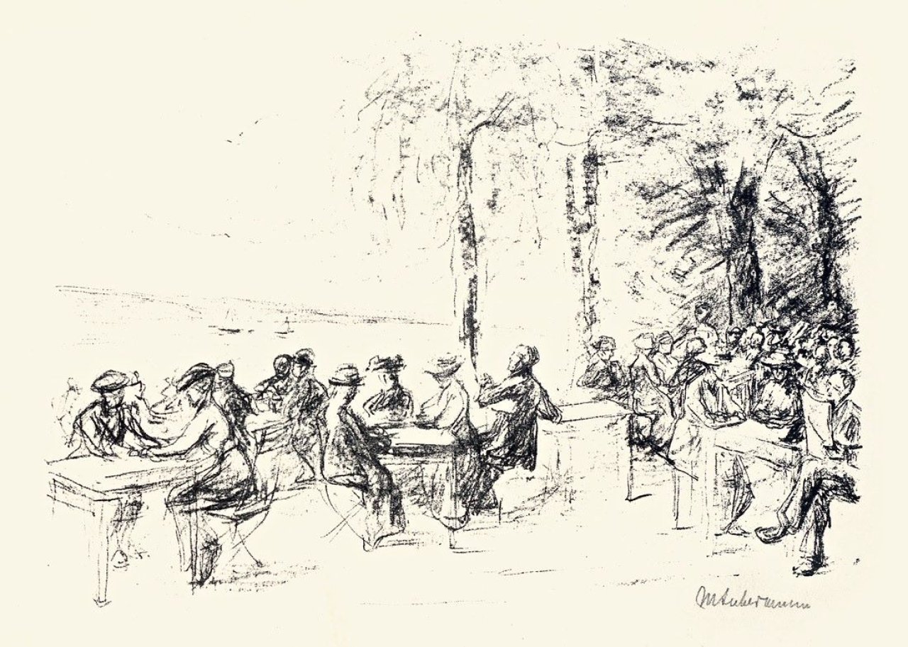 This picture shows the following artwork: Max Liebermann. „Kaffeegarten an der Havel“. 1916.