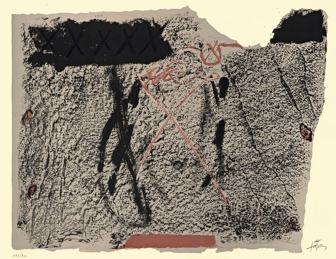 Auf diesem Bild ist das folgende Kunstwerk zu sehen: Antoni Tàpies. Ohne Titel. 1962.