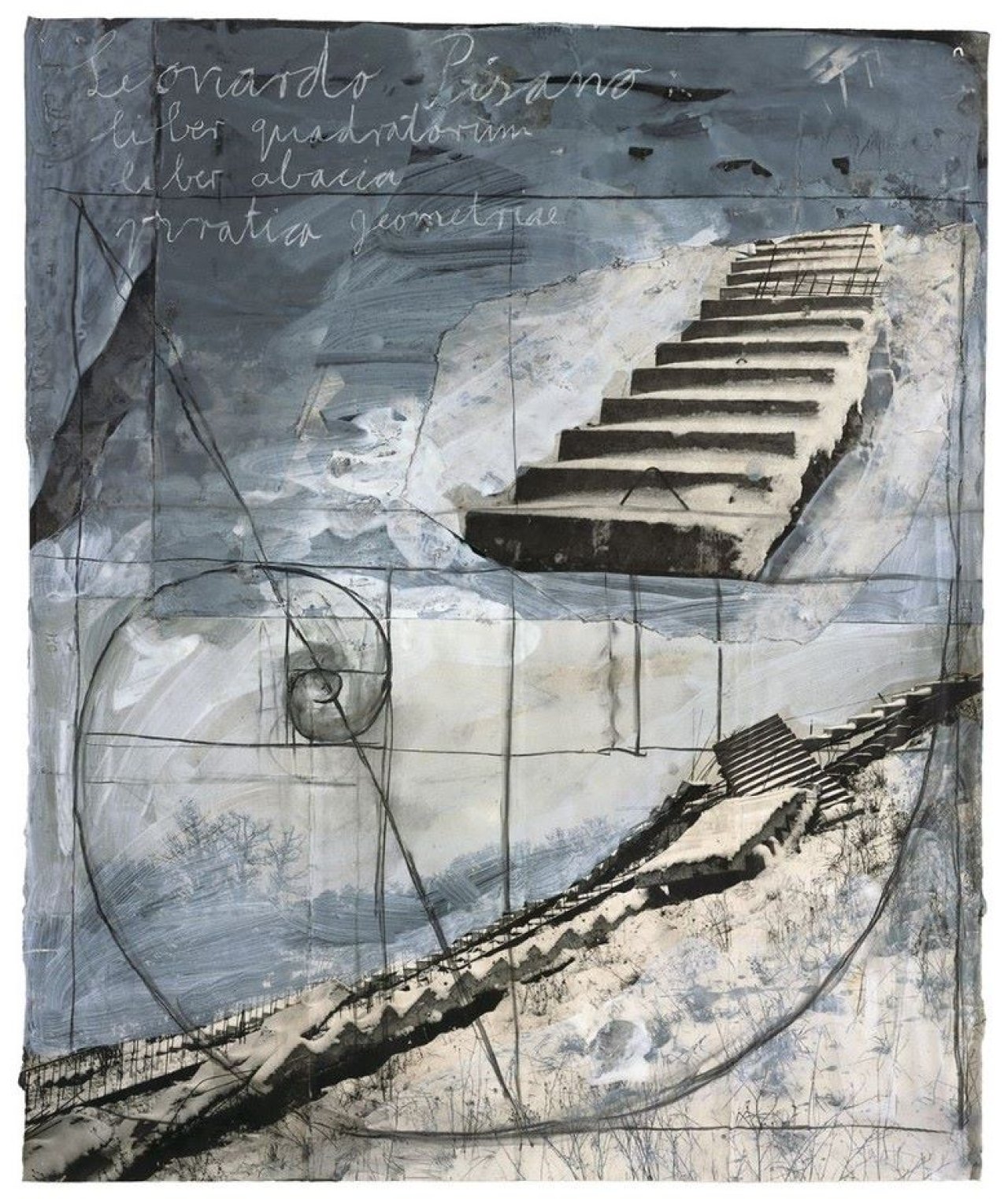 This picture shows the following artwork: Anselm Kiefer. „Leonardo Pisano / liber quadratorum / liber abaci / pratica geometriae“. 2004-2008.
