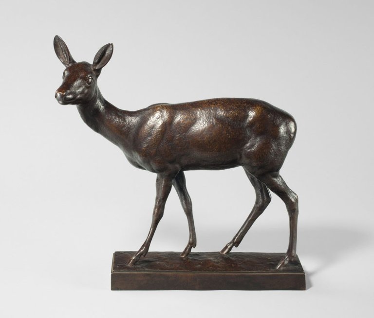 This picture shows the following artwork: August Gaul. Sicherndes Reh. 1913.