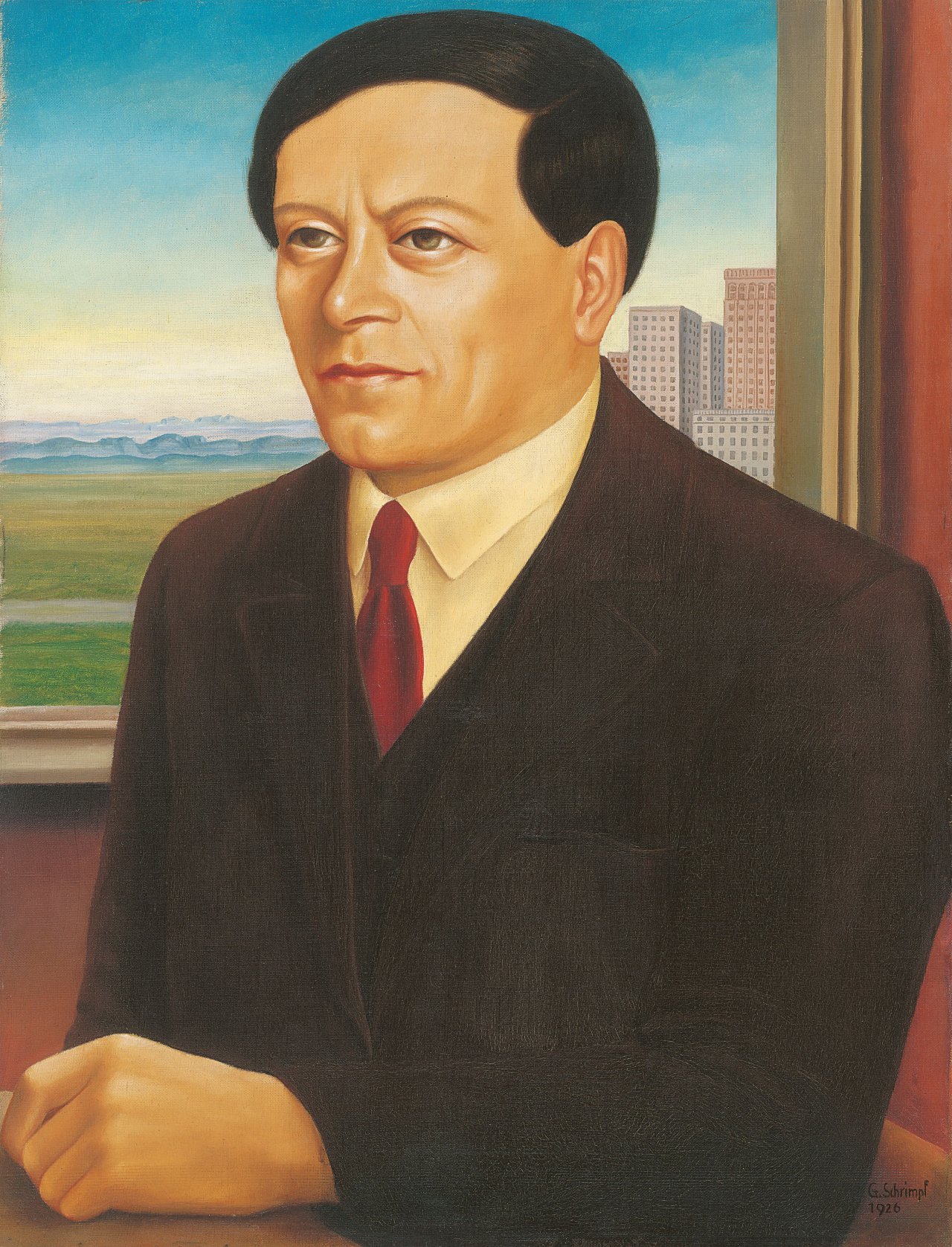 Auf diesem Bild ist das folgende Kunstwerk zu sehen: Georg Schrimpf. „Bildnis Mr. Sachs“. 1926.