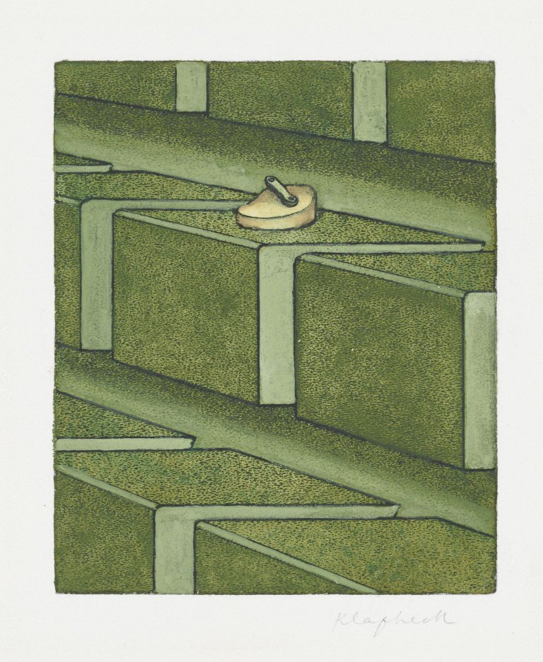 This picture shows the following artwork: Konrad Klapheck. „Patience (Schellenelement auf Terassen)“. 1979.
