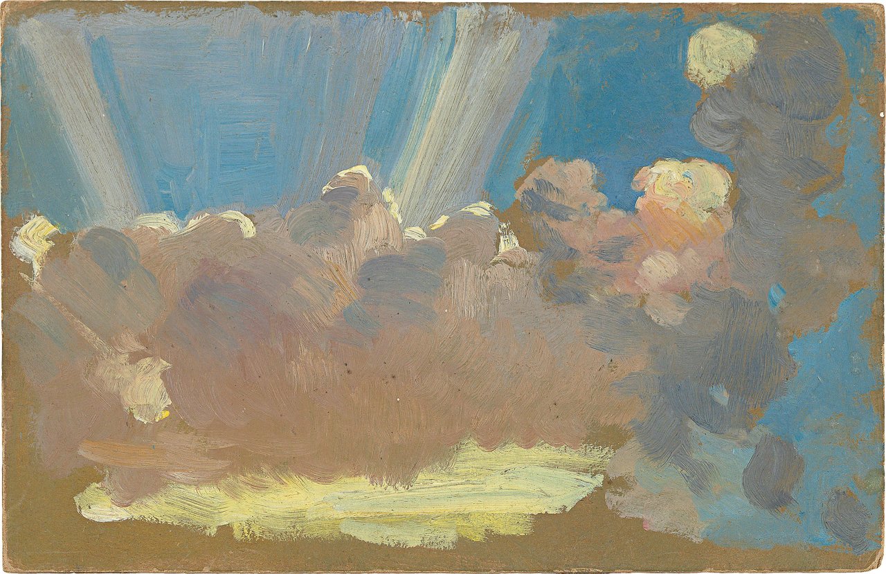 Auf diesem Bild ist das folgende Kunstwerk zu sehen: Osmar Schindler. Wolkenstudie in Blau.