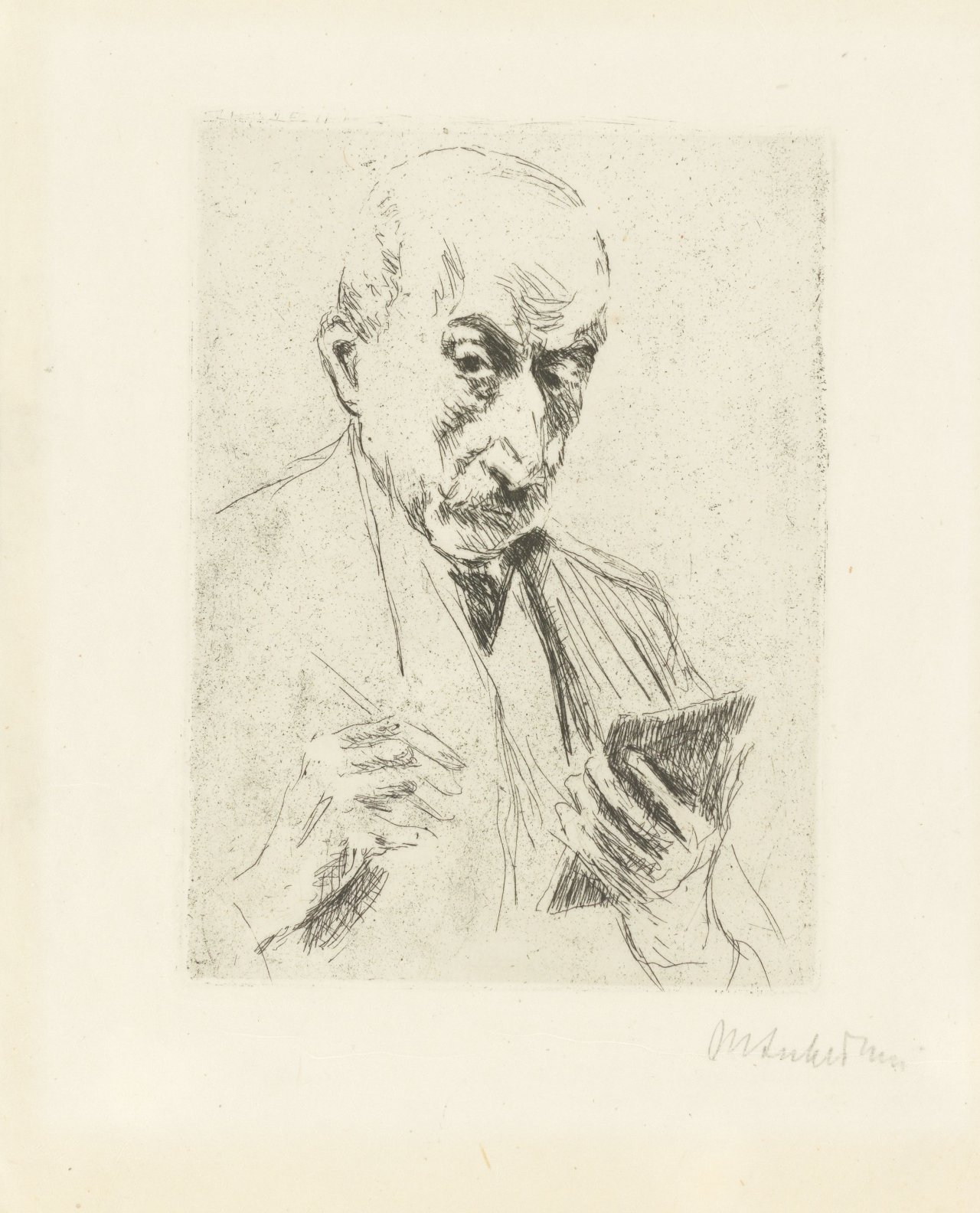 This picture shows the following artwork: Max Liebermann. „Selbstbildnis des Zeichnenden“. 1922.