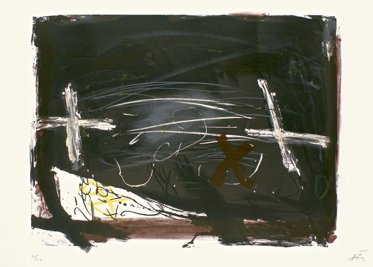 Auf diesem Bild ist das folgende Kunstwerk zu sehen: Antoni Tàpies. „La pràctica de l’art“. 1973.