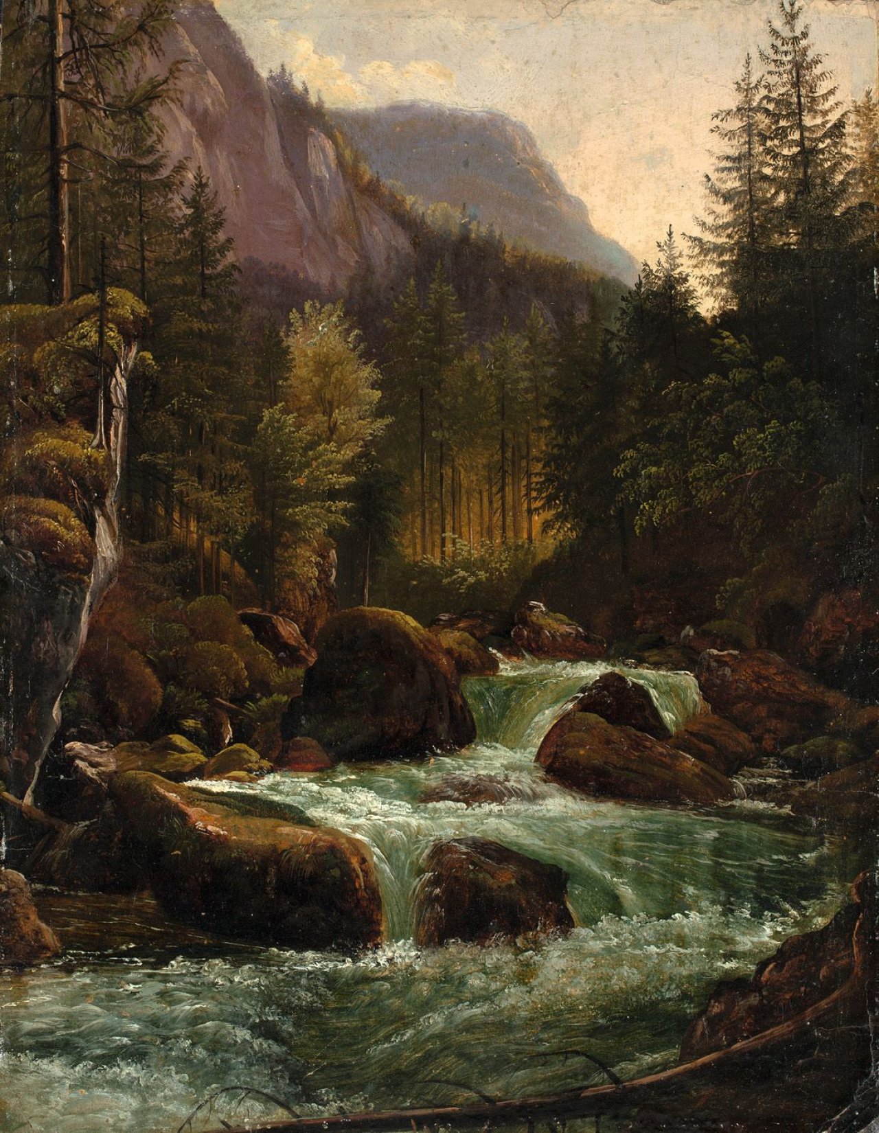 Auf diesem Bild ist das folgende Kunstwerk zu sehen: Karl Christian Sparmann. Gebirgsbach. Um 1828/30.