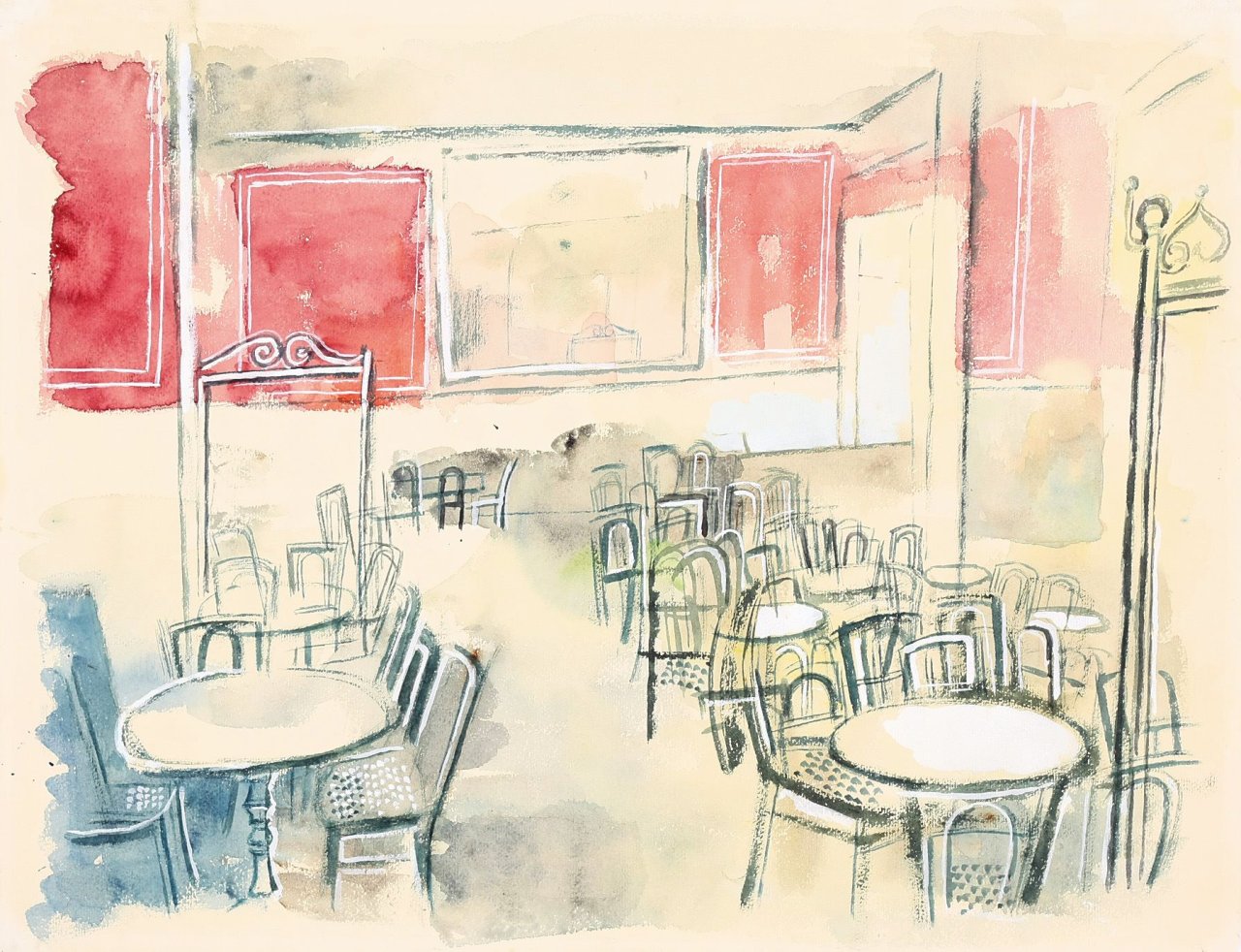 Auf diesem Bild ist das folgende Kunstwerk zu sehen: Xaver Fuhr. „Café“. Um 1964.