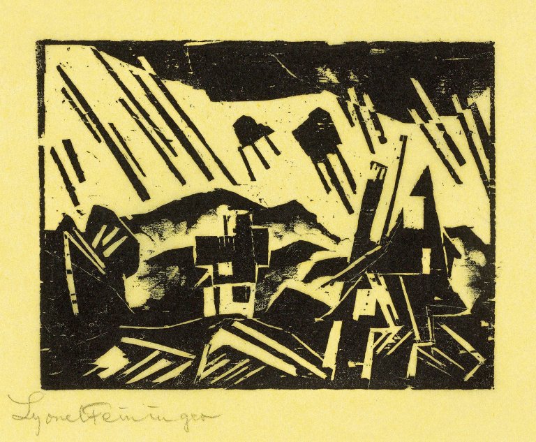 Auf diesem Bild ist das folgende Kunstwerk zu sehen: Lyonel Feininger. „Gewitterbö“. 1918.