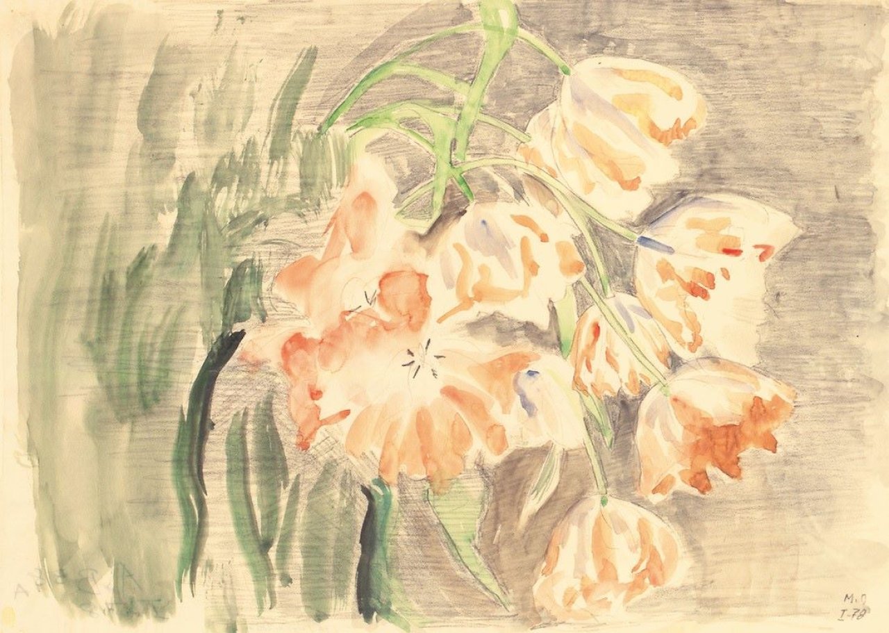This picture shows the following artwork: Meret Oppenheim. „Papageien-Tulpen“. 1978.