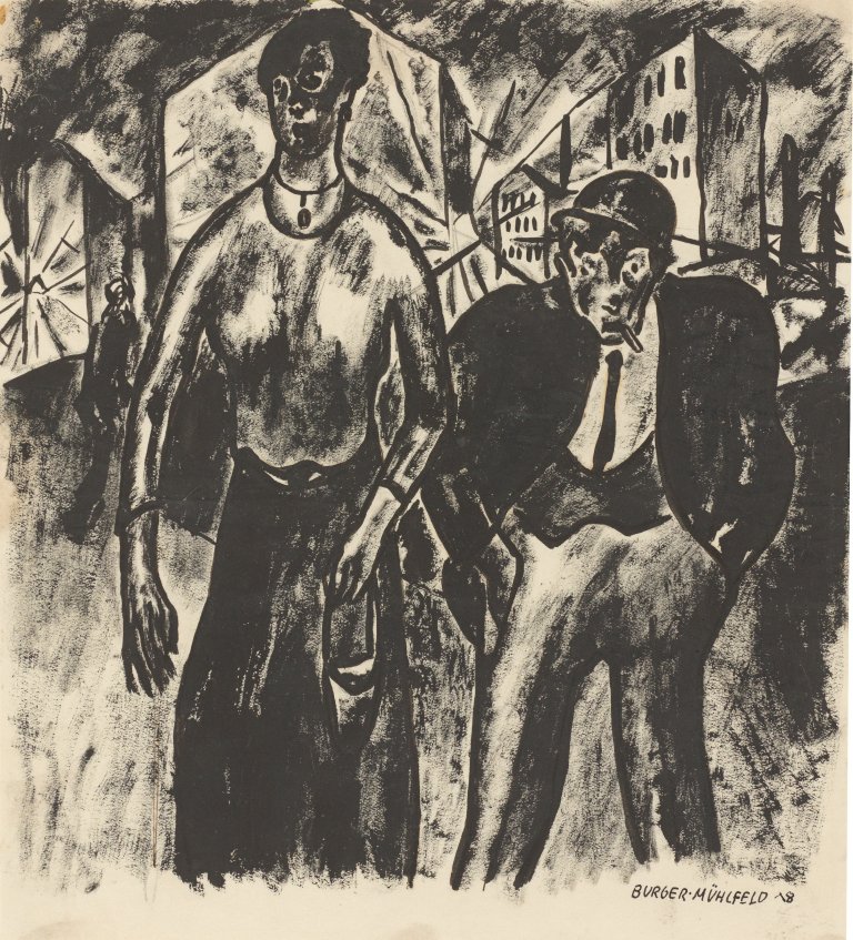 Auf diesem Bild ist das folgende Kunstwerk zu sehen: Fritz Burger-Mühlfeld. Paar. 1918.