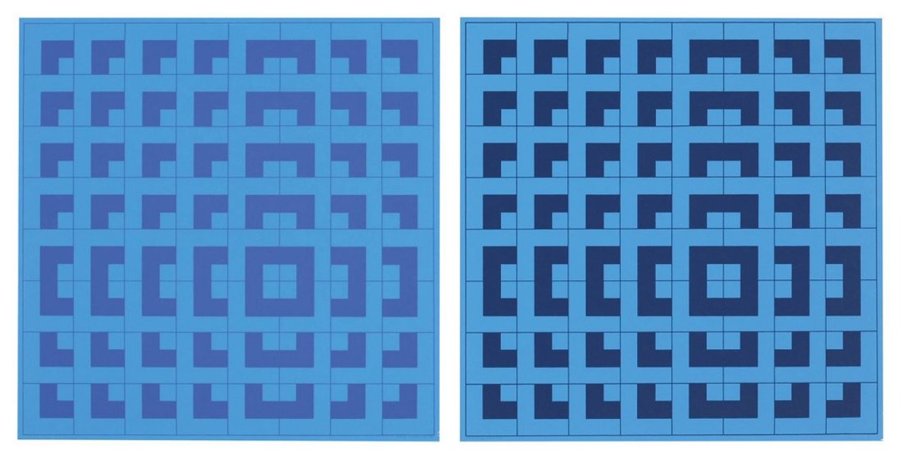 Auf diesem Bild ist das folgende Kunstwerk zu sehen: Timm Ulrichs. „Quadrat-Variator V“ / „Quadrat-Variator V“. 1962/71 / 1962/71.