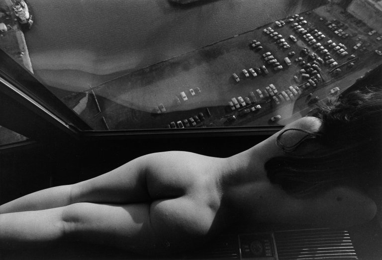 Auf diesem Bild ist das folgende Kunstwerk zu sehen: Lucien Clergue. „Denise on the lake“. 1976.