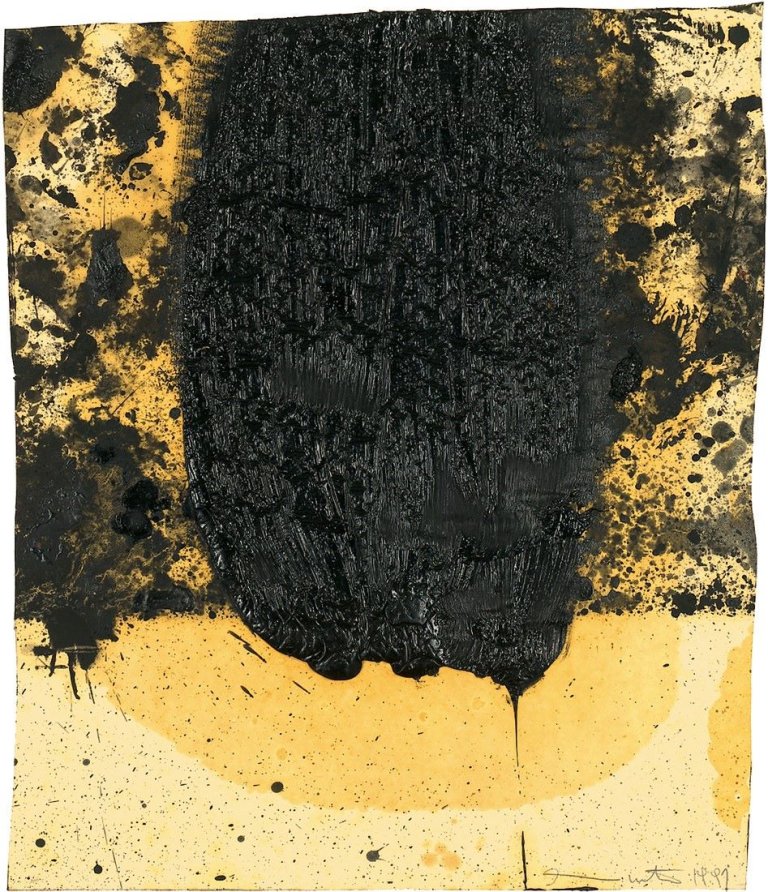 Auf diesem Bild ist das folgende Kunstwerk zu sehen: Hermann Nitsch. Ohne Titel (Schüttbild). 1991.