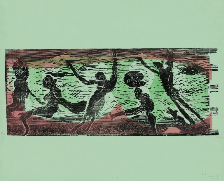 Auf diesem Bild ist das folgende Kunstwerk zu sehen: Gerhard Altenbourg. „Uralt diese Sprache, auf dem Winde gespielt“. 1973.