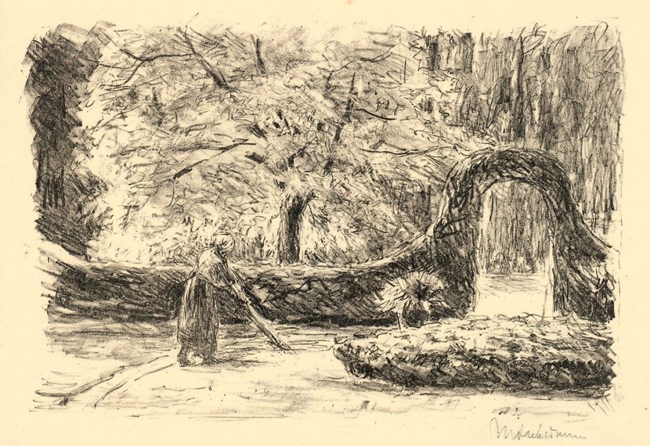 This picture shows the following artwork: Max Liebermann. „Bedienerin im Garten von Wannsee“. 1925.