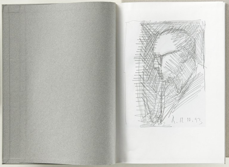 Auf diesem Bild ist das folgende Kunstwerk zu sehen: Gerhard Richter. „Selbstporträt“ in: „Gerhard Richter. Text. Schriften und Interviews“. 1993.