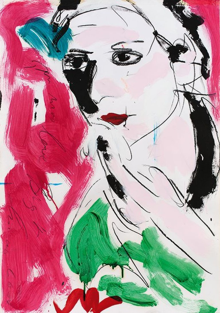 This picture shows the following artwork: Luciano Castelli. Frauenporträt. 1984.