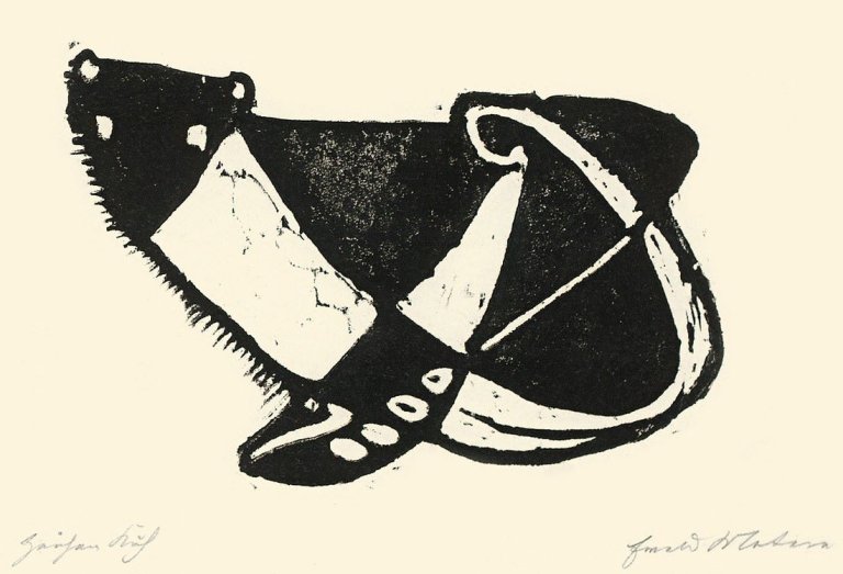Auf diesem Bild ist das folgende Kunstwerk zu sehen: Ewald Mataré. „Liegende Kuh (nach links)“. 1946.