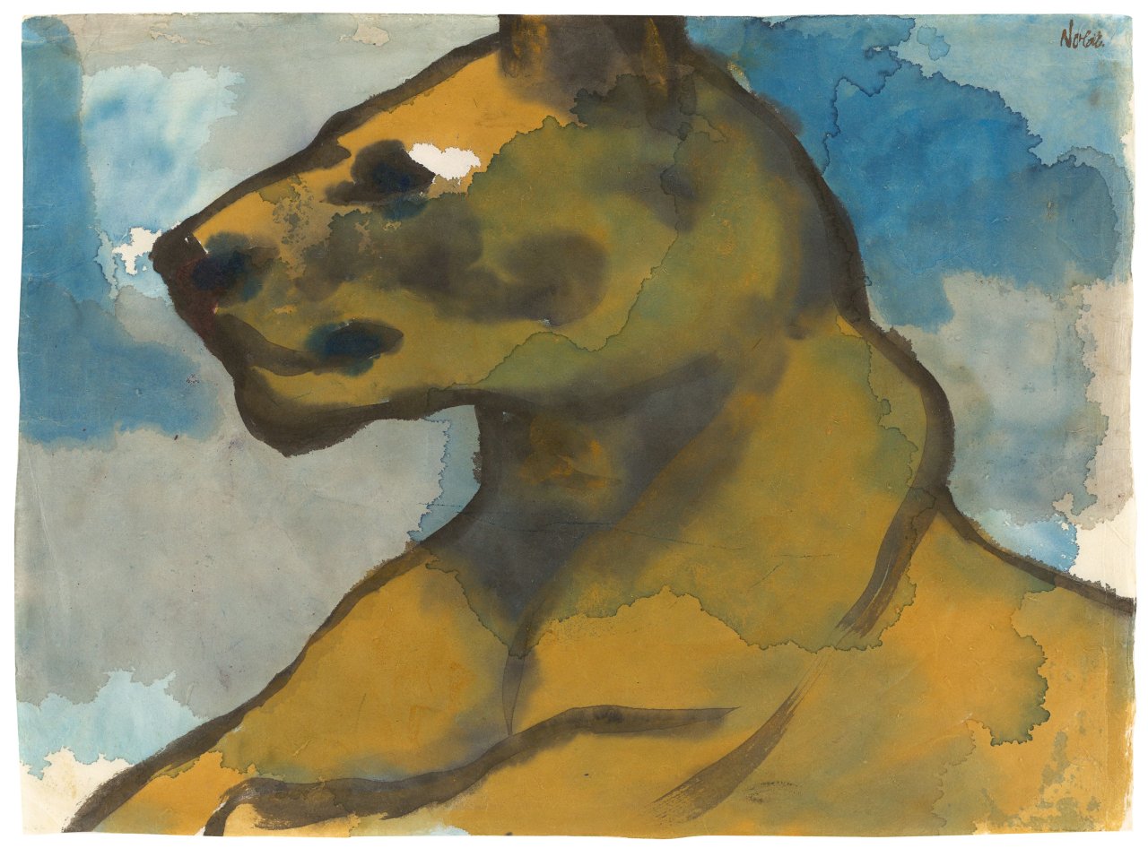 This picture shows the following artwork: Emil Nolde. “Liegende Löwin“. Circa 1923/24.