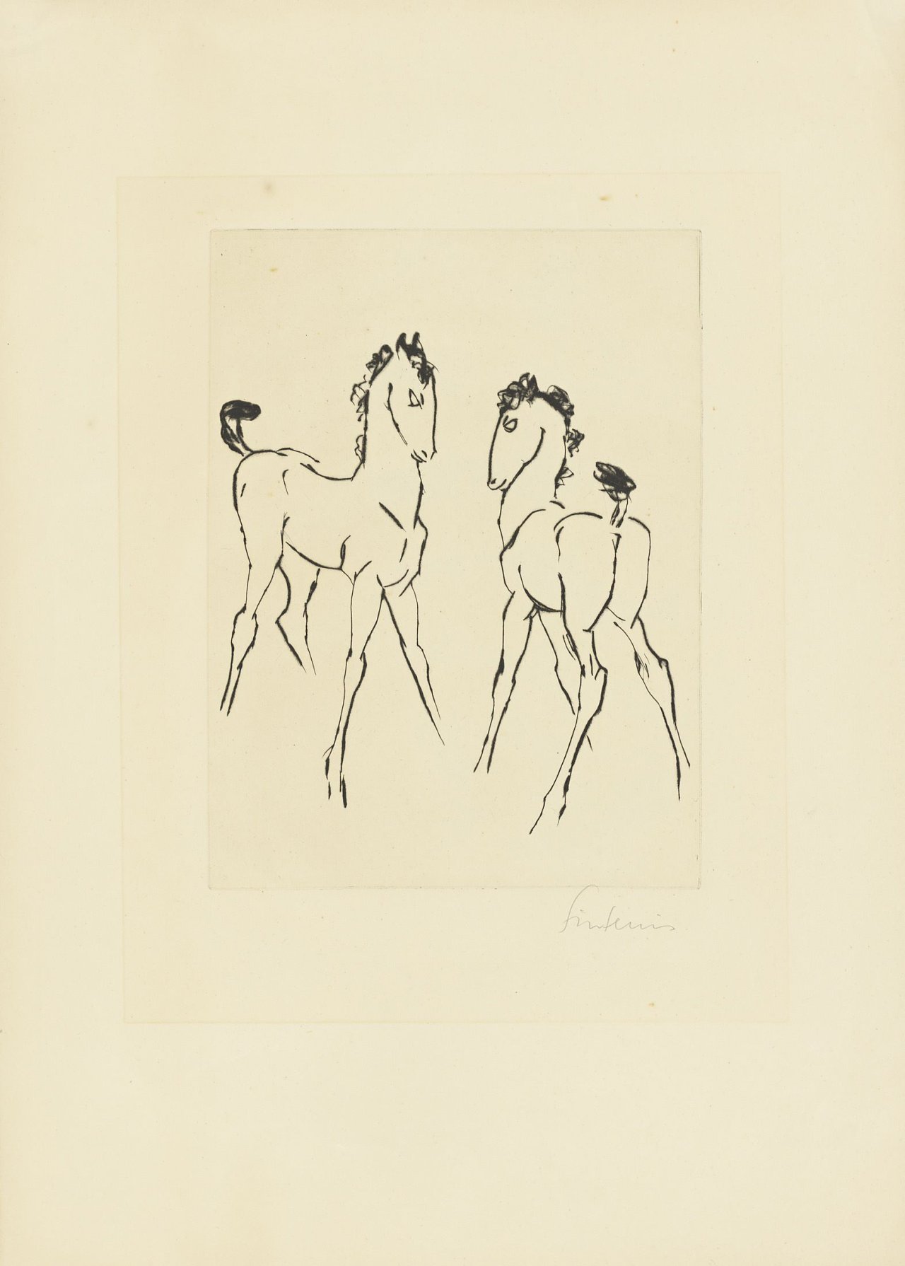 Auf diesem Bild ist das folgende Kunstwerk zu sehen: Renée Sintenis. Zwei Fohlen. 1923.