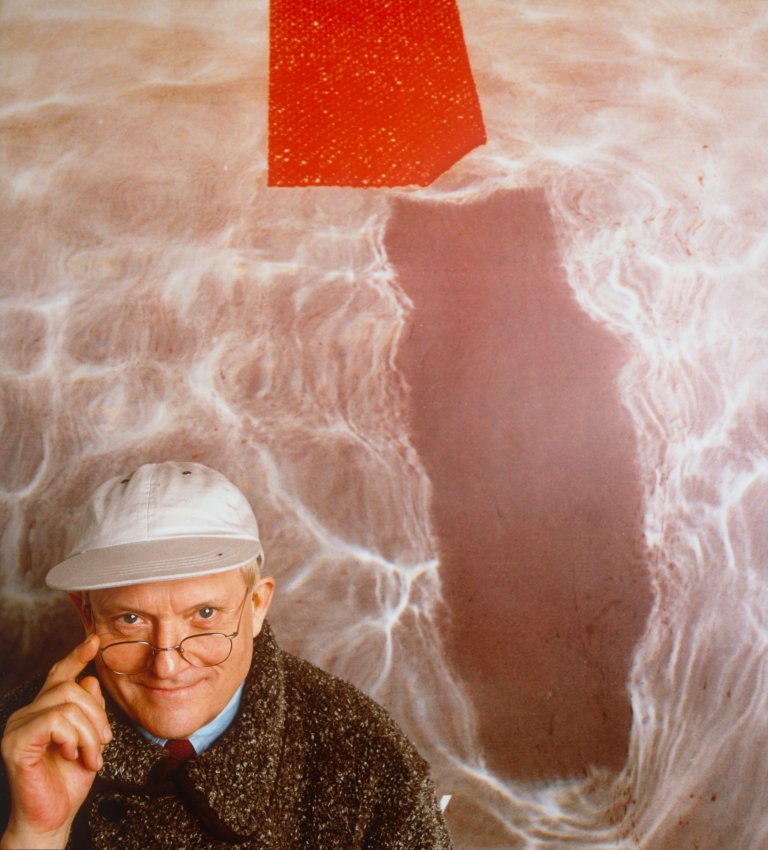 Auf diesem Bild ist das folgende Kunstwerk zu sehen: Abe Frajndlich. „David Hockney, Köln, December 19“. 1997.